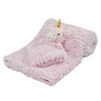 FBP224-P: Pink Unicorn Comforter & Wrap